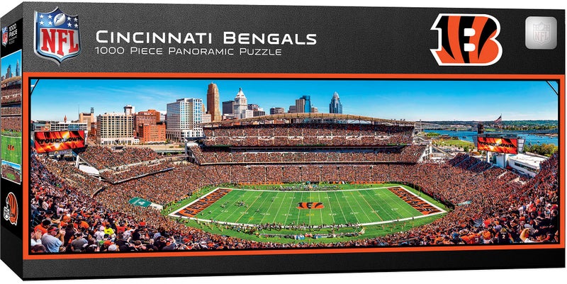 MasterPieces NFL Cincinnati Bengals Panoramic Jigsaw Puzzle - 1000 Pieces, Team Color, Officially Licensed NFL Puzzle for Ages 13+ - Image 1